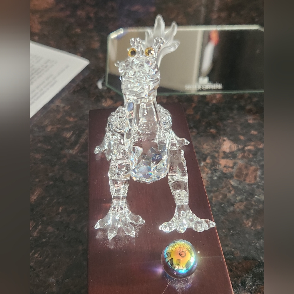 Swarovski Crystal Zodiac Figure - Chinese Dragon - w/ Ball & Stand